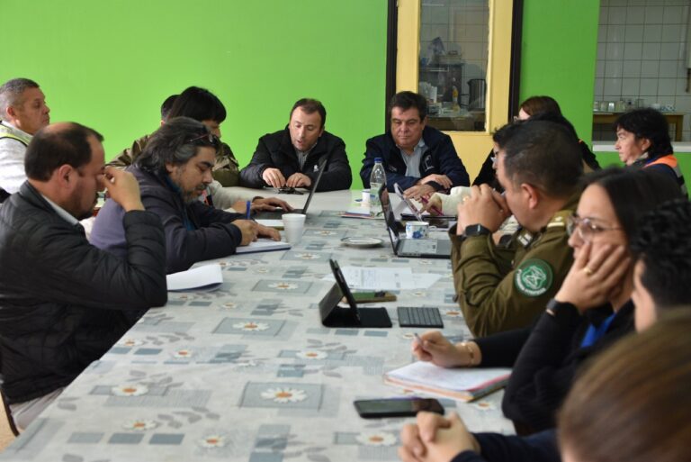 Mesa Técnica sesiona en Queule para abordar riesgos de remoción en masa en quebrada